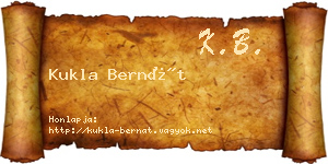 Kukla Bernát névjegykártya